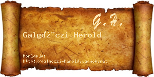 Galgóczi Herold névjegykártya